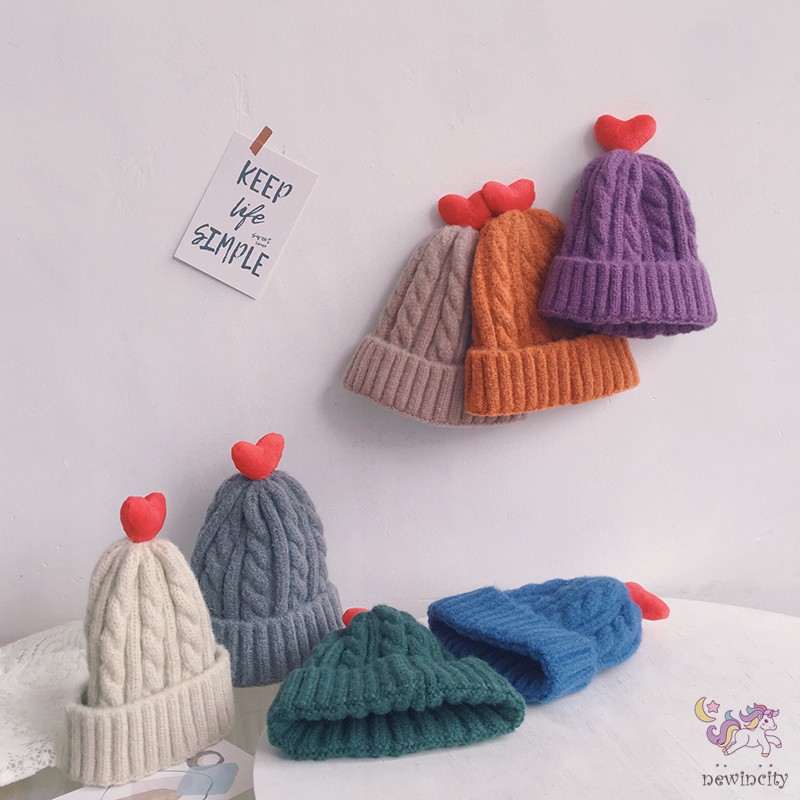 Mũ len dệt kim trùm đầu phong cách Hàn Quốc cho trẻ em