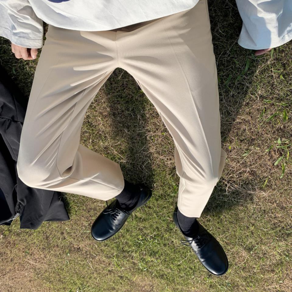 [Tiền Nào Của Đấy]Quần Vải Baggy Nam Màu Kem Vải Co Giãn Không Xù Phong Cách Hàn Quốc-V01 | BigBuy360 - bigbuy360.vn