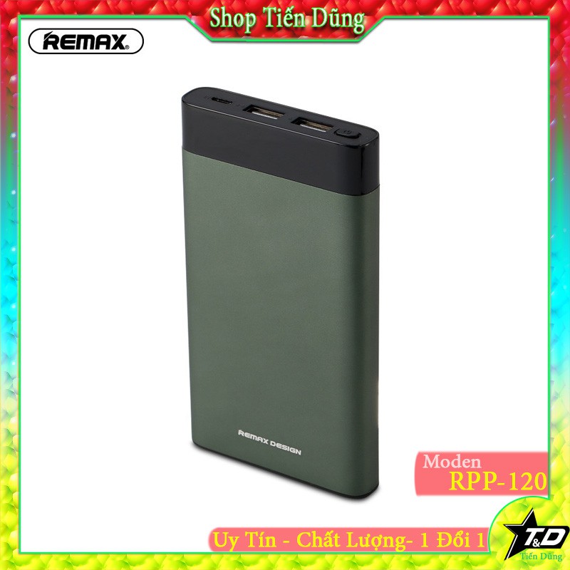 SẠC DỰ PHÒNG REMAX RPP 120 DUNG LƯỢNG 10.000mAh có 2 cổng USB màn hình LCD hiển thị pin