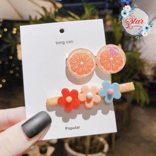 Set 2 Kẹp tóc bấm màu hoa quả hottrend C10
