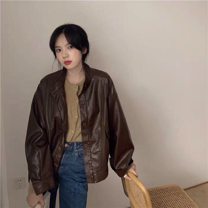 Áo khoác da Nam/Nữ OVERSIZE chất da mềm mịn dáng rộng , kèm ảnh thật tại shop , Unisex Store