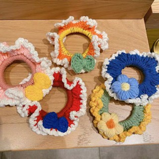 Cột tóc len hoa handmade