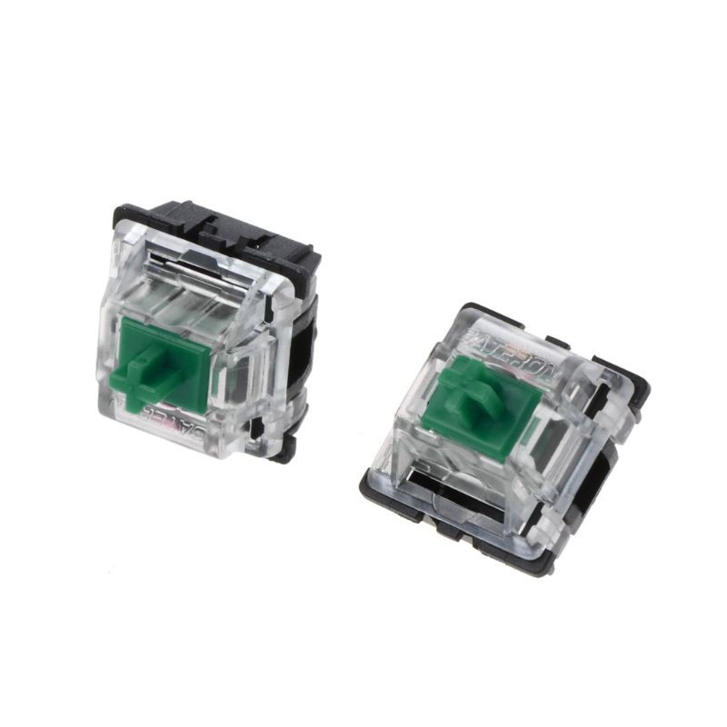 RUN♡ 10Pcs Mechanical Keyboard Gateron MX 3 Pin Green Switch Transparent Case