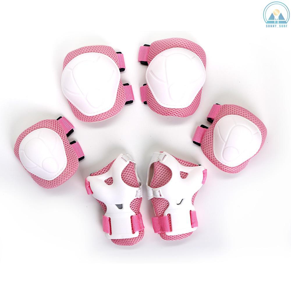 Set 6 Phụ Kiện Bảo Vệ Đầu Gối / Khuỷu Tay / Cổ Tay Dùng Khi Trượt Ván Cho Bé