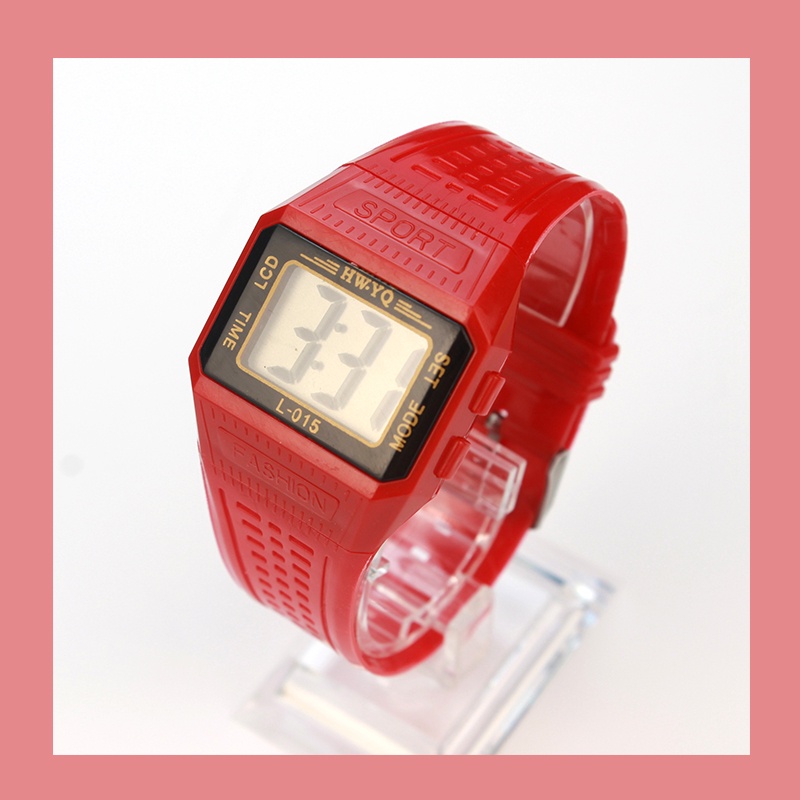 LWCC T01 Đồng hồ kỹ thuật số thời trang mặt vuông cổ điển cho unisex