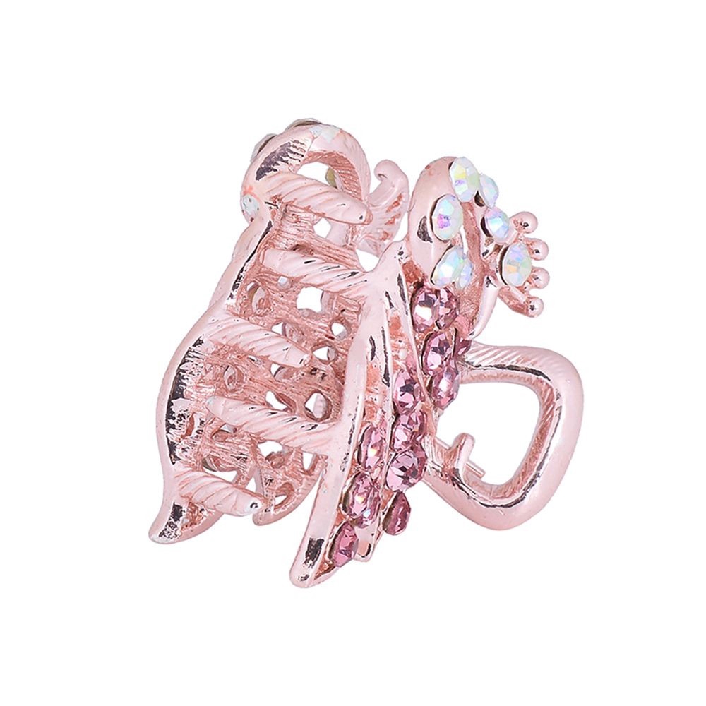 Kẹp tóc kim loại hình đuôi công đính đá lấp lánh phong cách Hàn Quốc