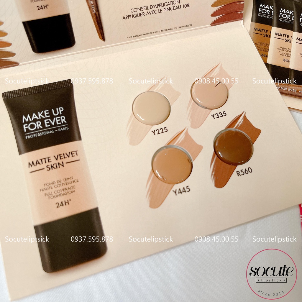Sample Kem nền Makeup forever Matte Velvet Skin 2.5mlx4
