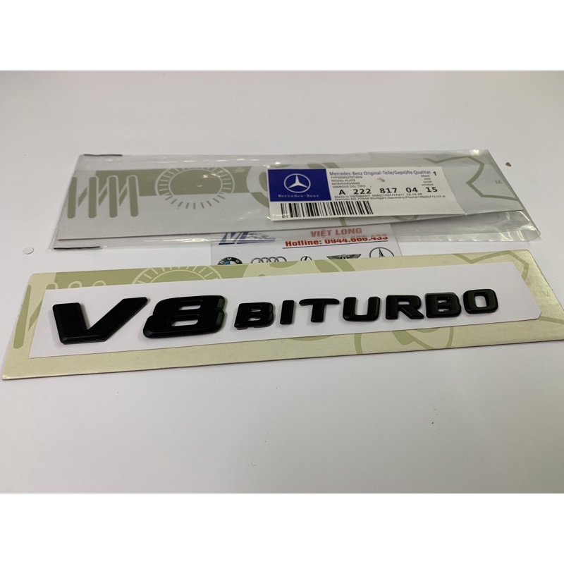 Chữ V8biturbo màu đen - Tem v8 biturbo amg mercedes