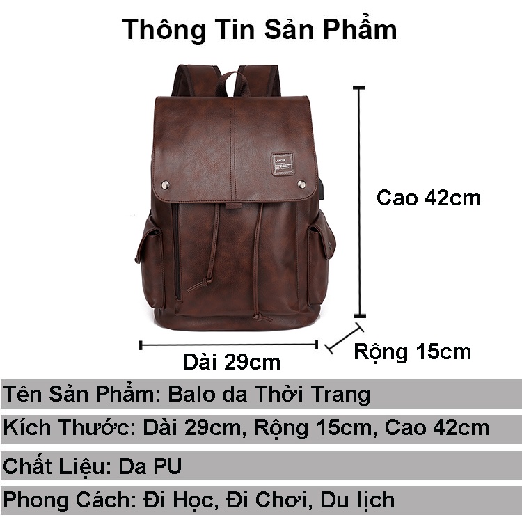 Balo da nam nữ lv thời trang đi học unisex phong cách đeo vai ulzzang đựng laptop nhiều ngăn tiện dụng