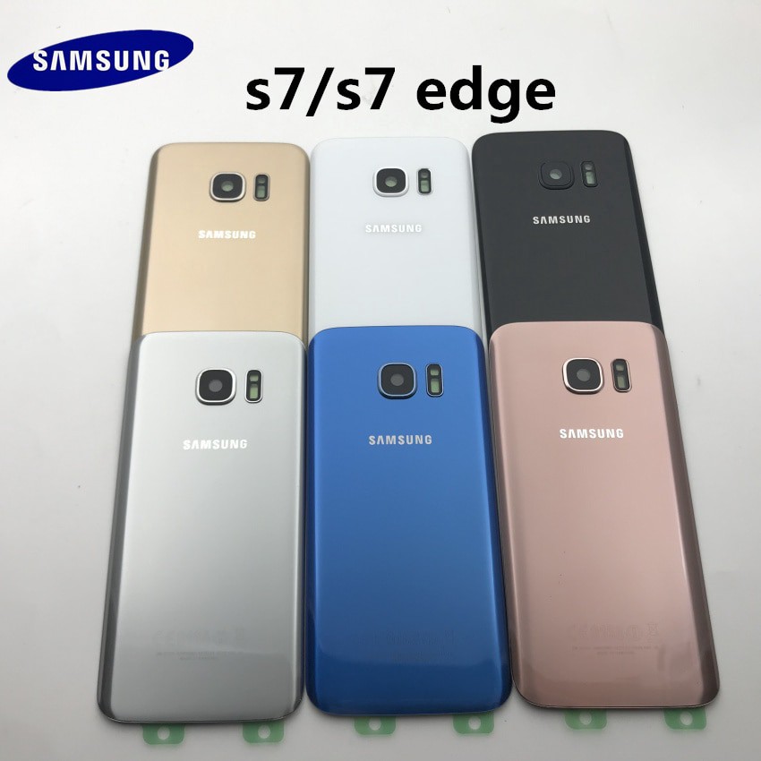 New Samsung Galaxy S7 G930 S7 edge G935 Battery Back Cover Door Housing+ear Camera Glass Lens Frame Replacement Repair Parts