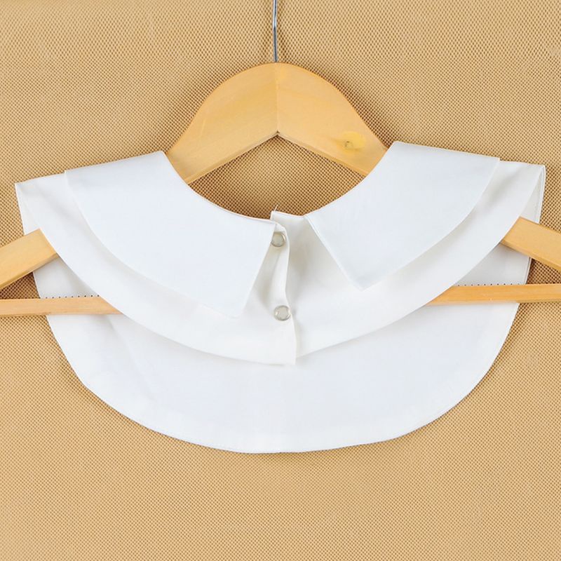 Áo Sơ Mi Cotton Cổ Búp Bê Màu Trắng Đen Phong Cách Vintage Cho Nữ