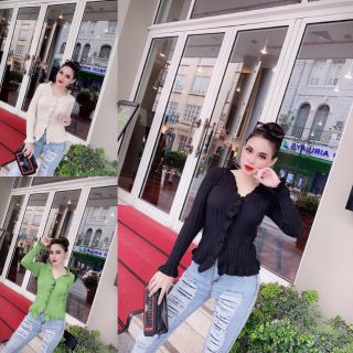 Áo cardigan len bánh bèo