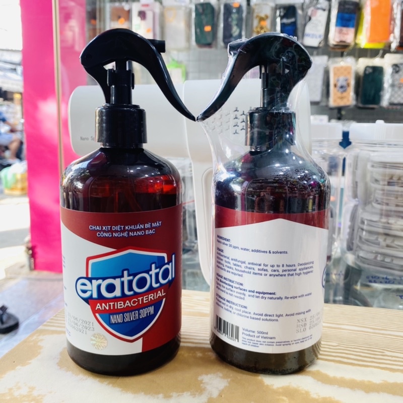 Nước Rửa Tay Nano Eratotal Chai Xịt.An toàn có thể xịt lên mặt, thức ăn, k khô da, k gây kích ứng.Tiêu diệt 99,98% covid