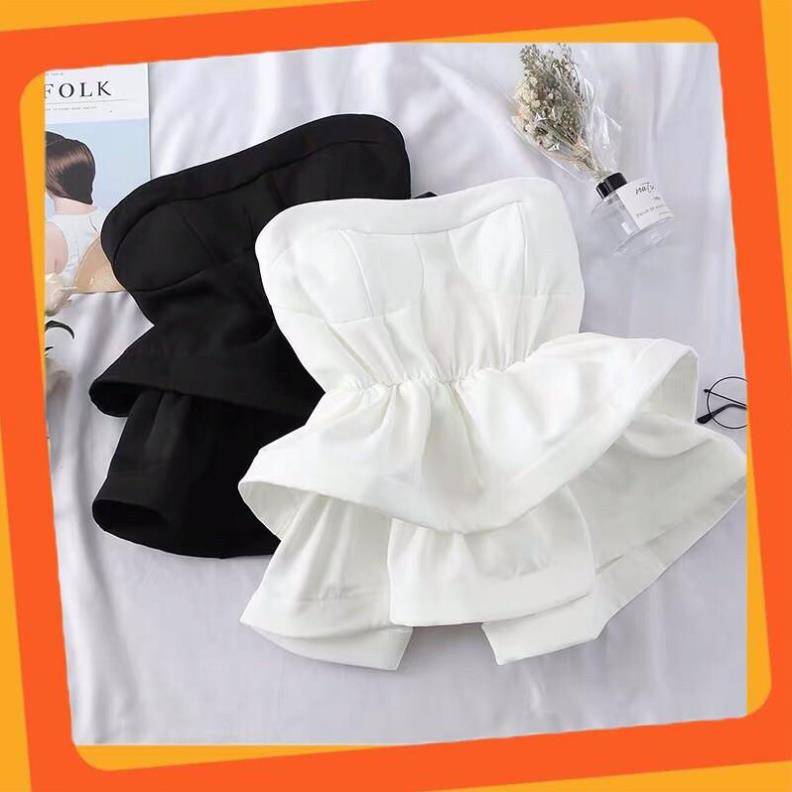 KHO QUẢNG CHÂU RẺ ĐẸP áo peplum bèo xếp tầng cúp ngực crotop nhún eo quảng châu