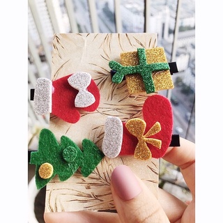 Set 4 kẹp Noel handmade cho bé