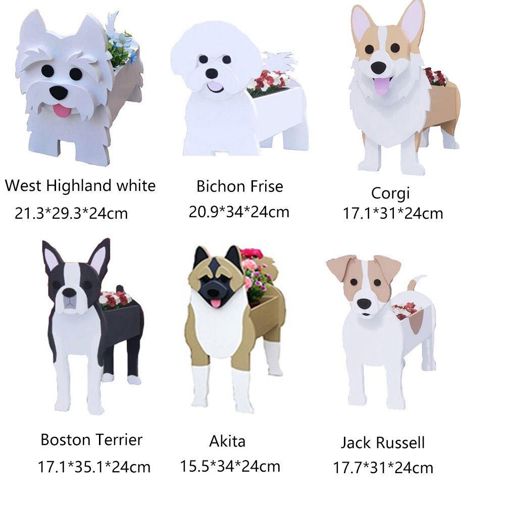 YIYU Chậu Hoa Hình Chú Chó Dễ Thương Chống Nước Sức Chứa Lớn Trang Trí Vườn