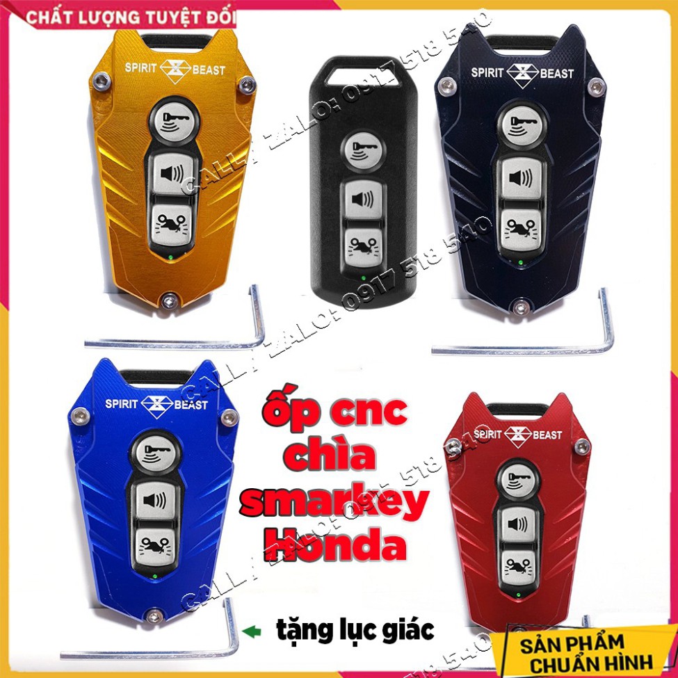 Ốp chìa khoá CNC smart key loại 3 nút xe honda SH, SH mode, PCX - tặng lục giác (giá 1 chiếc) MẪU V2 (hình thật)