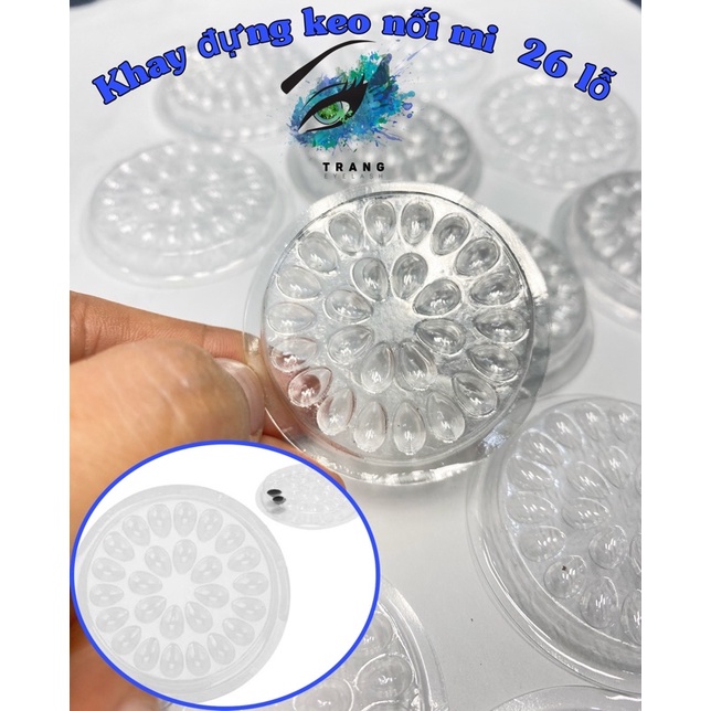 (Nowship) Khay đựng keo nối mi tròn/Miếng Giữ Keo Nối Mi Bằng Nhựa Trong Suốt Trang Eyelash/ Khay Đựng Keo Tròn