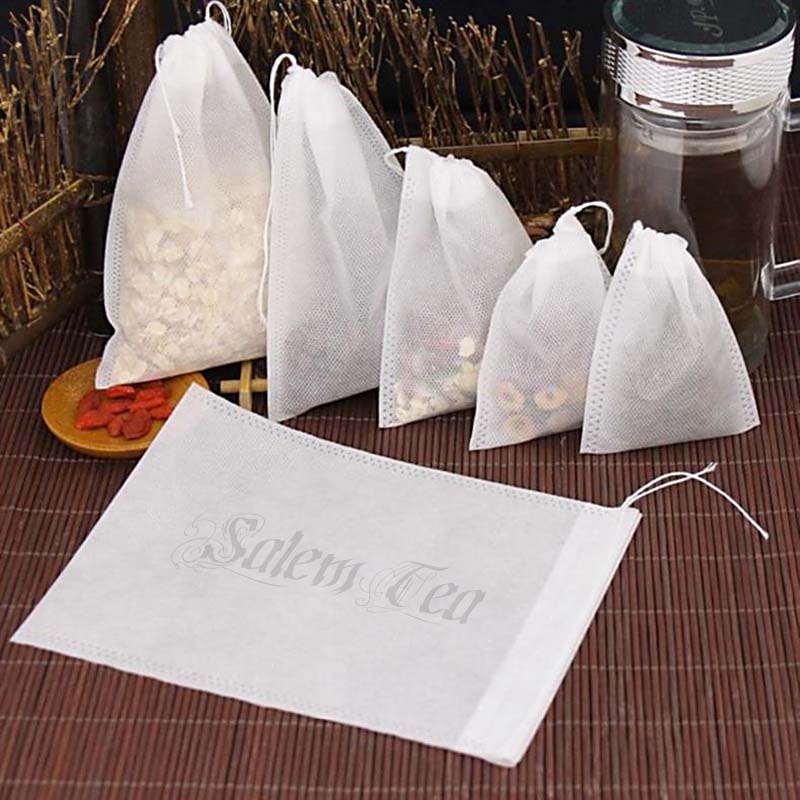 FREESHIP 100 cái Túi lọc trà / túi vải không dệt có dây rút size 8x10cm