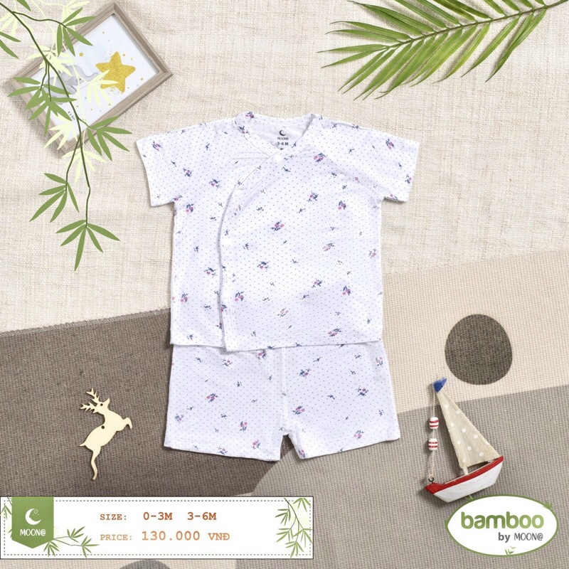 Bộ Moon ngắn sơ sinh chất bamboo