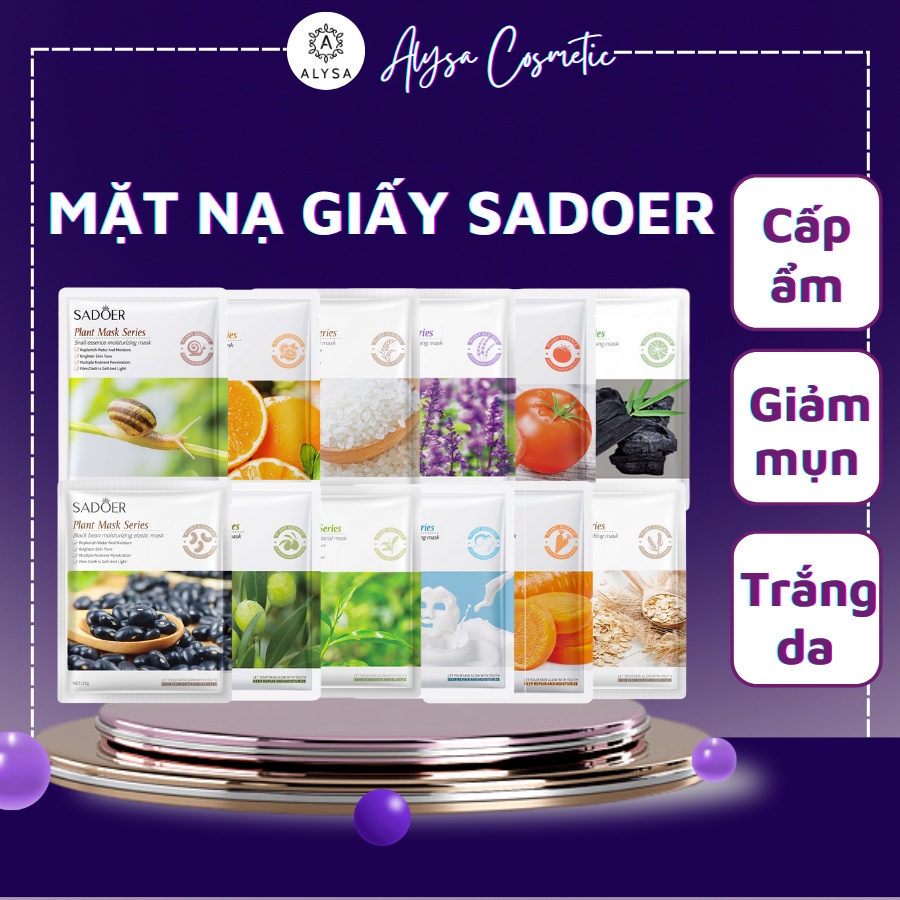 [MN001] Mặt nạ giấy SADOER cấp ẩm giảm mụn, mask cao cấp 12 vị thiên nhiên, mặt nạ trắng da cung cấp dưỡng chất cho da | BigBuy360 - bigbuy360.vn