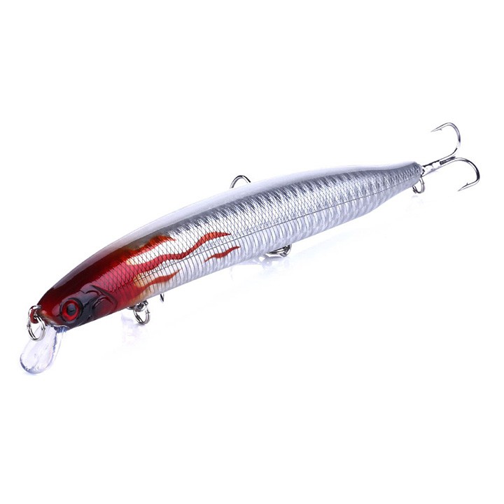 [LOẠI TỐT] Bộ 10 mồi câu cá giả Minnow Lure dài 13.5cm nặng 18.5g lưỡi câu ngắn