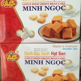 Hộp Bánh đậu xanh hạt sen Rồng Vàng Minh Ngọc 300g Đặc sản Hải Dương