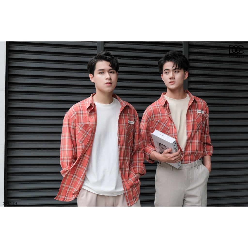 Áo sơ mi unisex kẻ caro sọc to - SM439