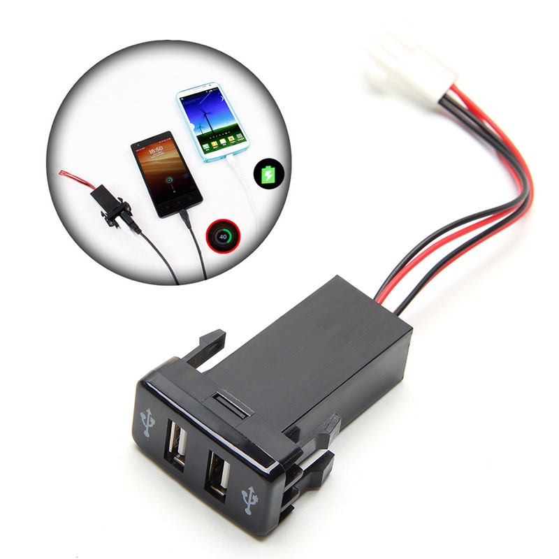 Tẩu Sạc Điện Thoại / Máy Tính Bảng Hai Cổng USB Type-C 4 2A Cho Xe Hơi