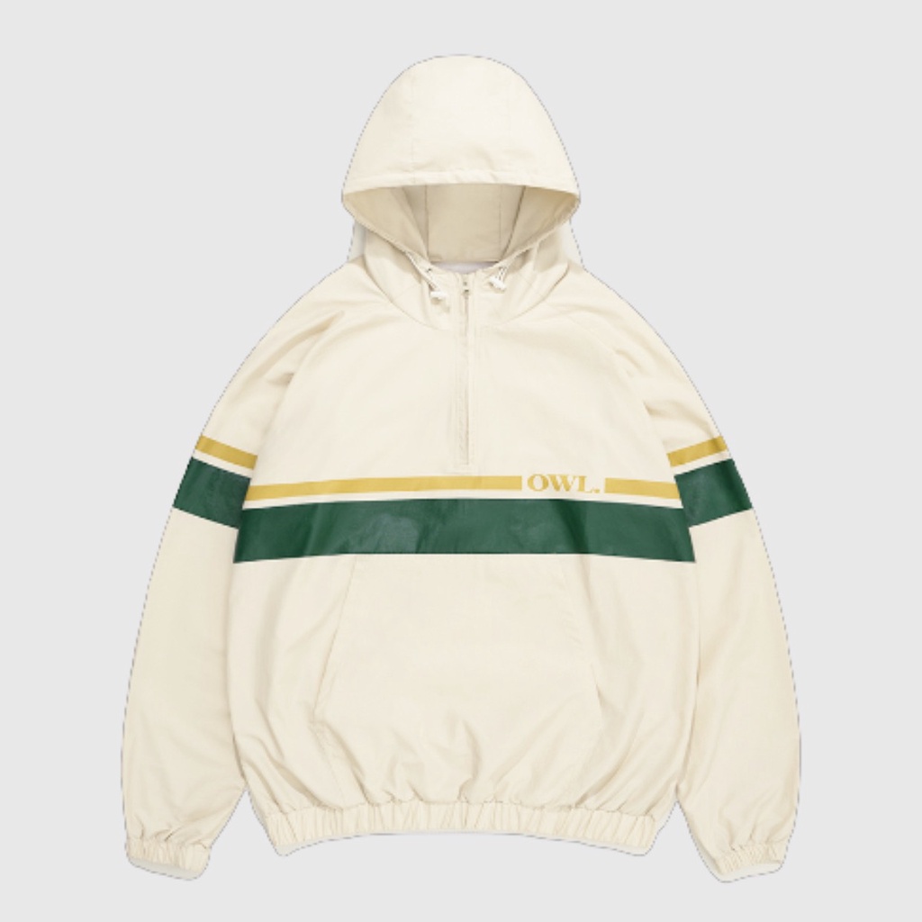 Áo hoodie half-zip phối sọc ngang in sắc nét_áo khoác nam nữ_bảng màu trendy_THAILEN_UNISEX