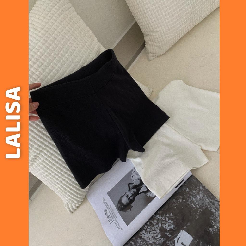 Quần legging đùi nữ nâng mông LALISA lưng cạp cao Biker thun co dãn dạng ngố lửng ôm body bó mặc nhà tập gym yoga QD008