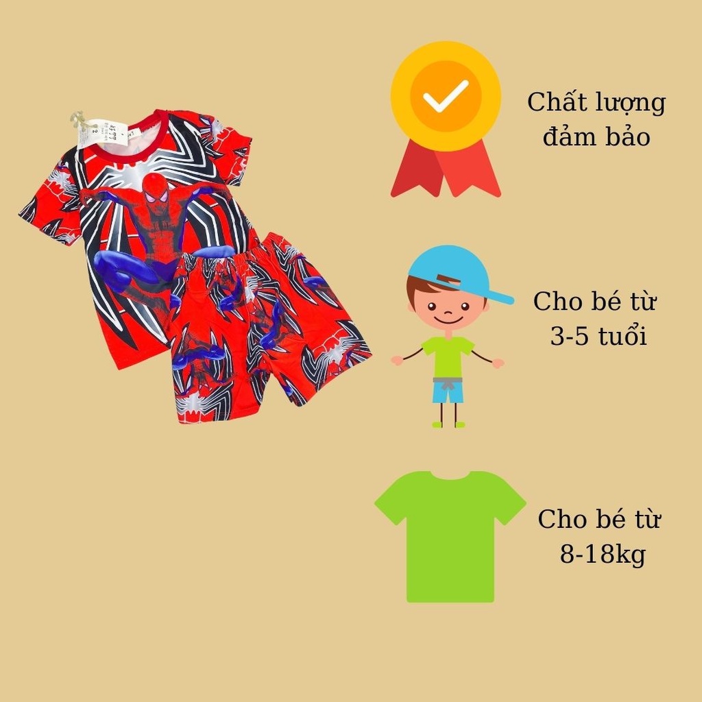 Bộ quần áo siêu nhân bé trai bộ siêu nhân bé trai 8-18kg Tunkid thun 3D giá đặc biệt