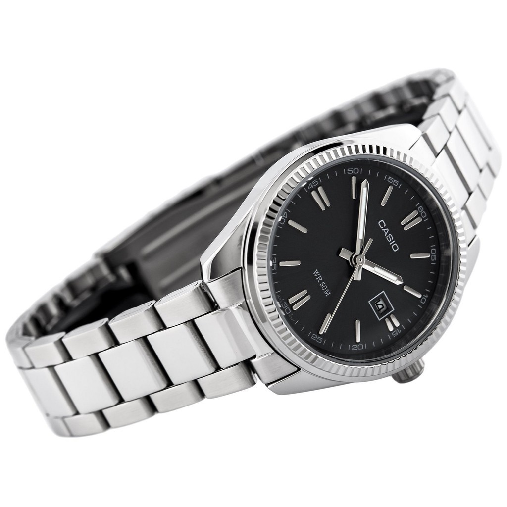 ĐỒNG HỒ CASIO NAM MTP-1302D-1A1VDF Dây kim loại - Mặt viền răng cưa nền đen Lôi cuốn