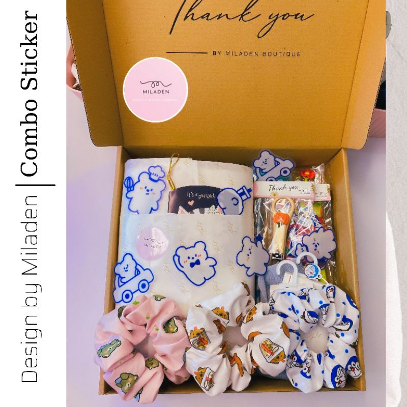 [Combo Stickers] Quà tặng Túi Tote, Túi Vải Canvas Cao Cấp và Phụ Kiện Xinh MILADEN.