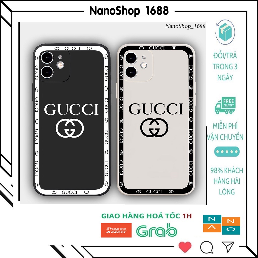 Ốp Lựng Iphone Cạnh Vuông,Bảo Vệ Camera In Hình Gucci Ip 7Plus,8Plus,x,xs,xsmax,11,11promax,12,12promax,13,13promax