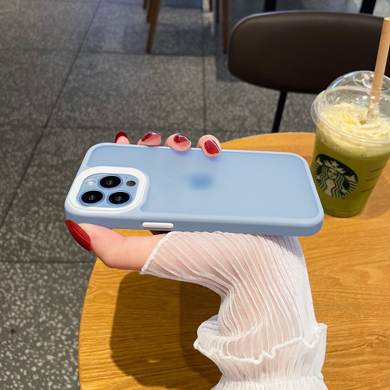 Ốp điện thoại trong suốt màu nhám chống sốc cho iPhone 13 pro max 13 mini 12 11 pro max x xs max xr 7 8 plus se 2020 | BigBuy360 - bigbuy360.vn