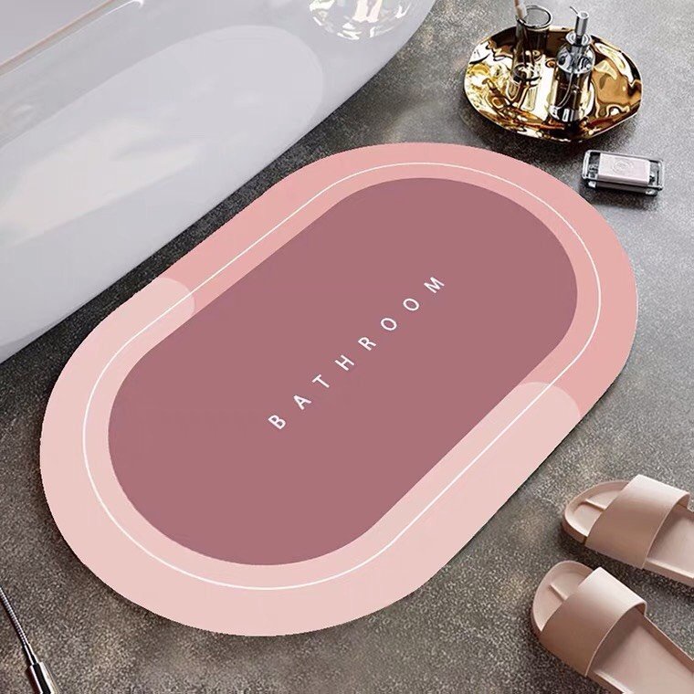 Thảm Lau Chân Silicon Siêu Thấm Chống Trơn Trượt An Toàn Cho Gia Đình Logo Họa Tiết Ngẫu Nhiên