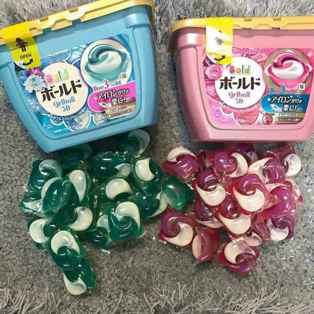 Viên giặt Ariel, Gel Ball 3D 3in1 hộp 17 viên mẫu mới ( 2 màu ) Nội Địa Nhật Bản Ken93