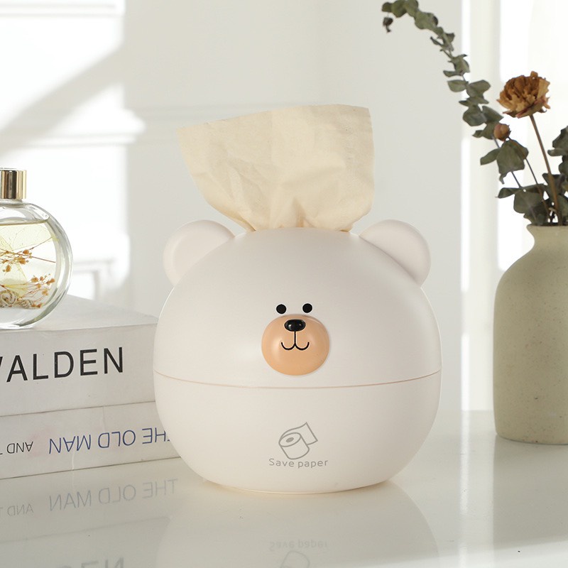 Hộp đựng khăn giấy hình gấu nâu/ trắng dễ thương BROWN/LINEFRIEND