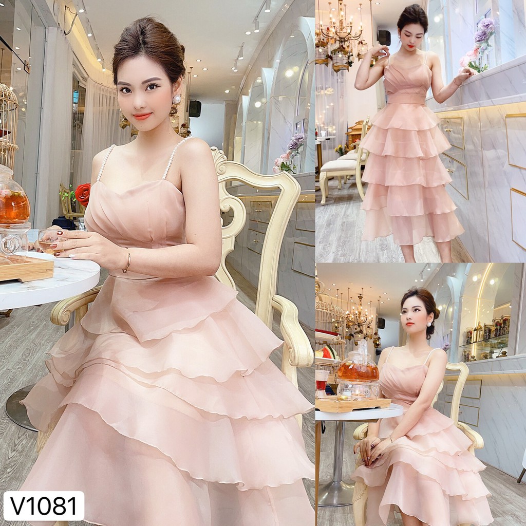 Váy be 2 dây ngọc V1081 - Đẹp Shop DVC (Kèm ảnh thật trải sàn do shop tự chụp) 💝