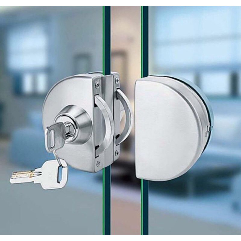 Ổ khóa cửa kính cường lực - khóa bán nguyệt