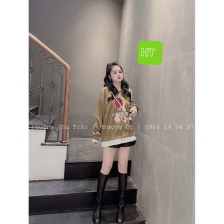 Áo nỉ bông in gấu phối sơ mi