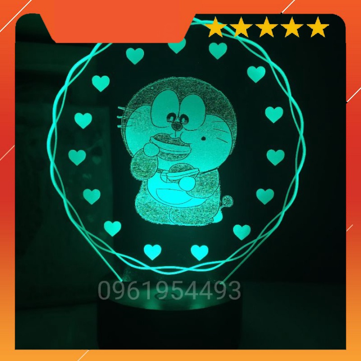 Đèn Led 3D 16 Màu Doraemon Siêu Đáng YêuKhắc Tên Miễn Phí Theo Yêu Cầu