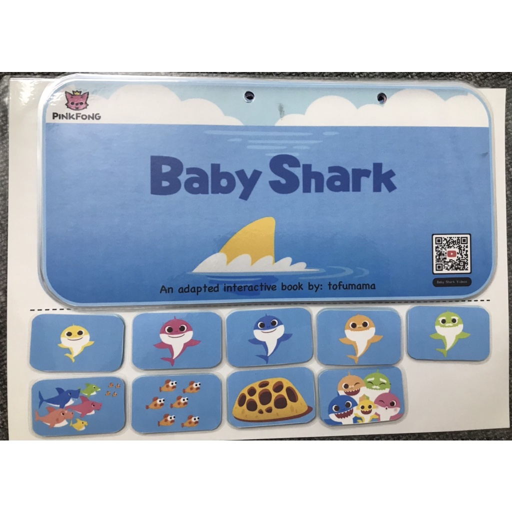 Học liệu Montessori - gia đình cá mập - cá mập bé - baby shark