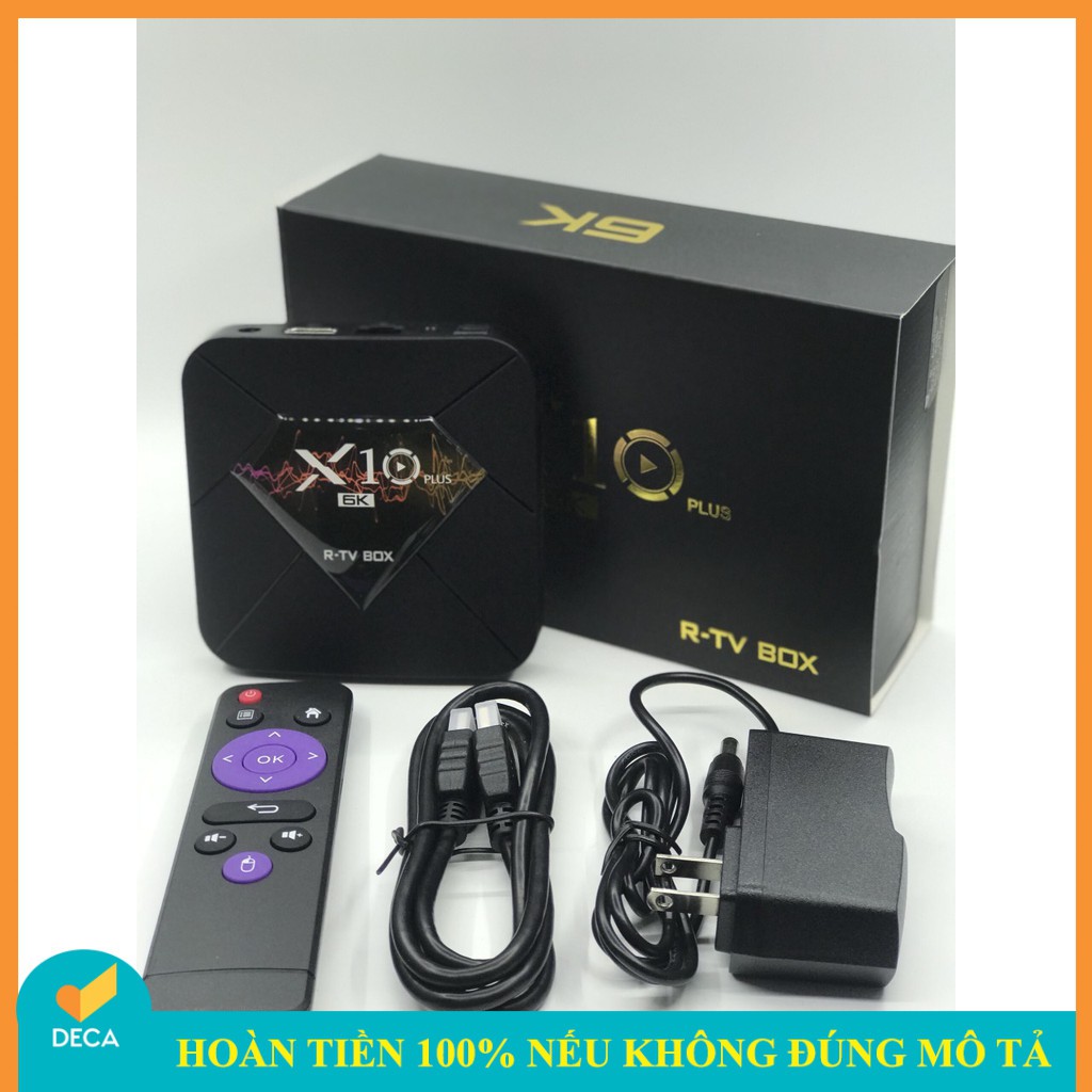 Deca - Android Tivi TV Box X10 Plus 4GB Ram, 64GB bộ nhớ trong Chất lượng 6K HD