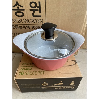 Nồi Đúc Vân Đá ECORAMIC HÀN QUỐC 16CM đáy ga
