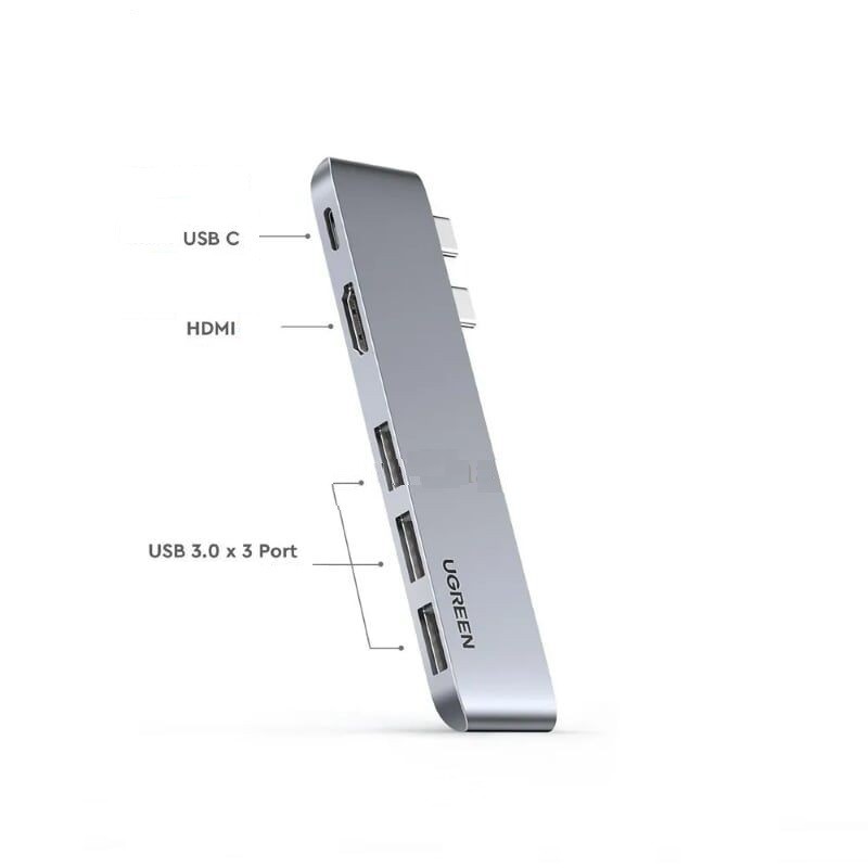 Cáp chuyển USB-C sang HDMI + Hub USB 3.0 + USB-C Ugreen 60559