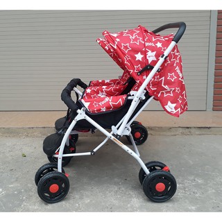 [Shopee giá rẻ] Xe đẩy đôi 2 chiều 3 tư thế (Có để chân + phanh hãm + mái che)