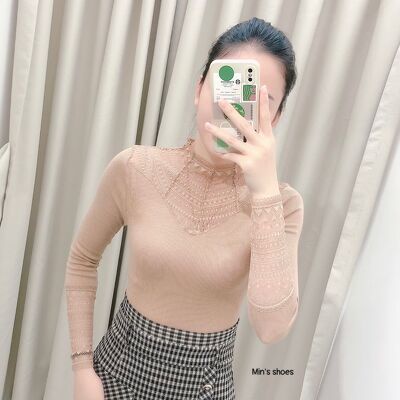 Min's Shoes - Áo Giữ Nhiệt Nữ Phối Ren Thời Trang Chất Dày Dặn Áo 442