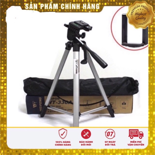 [ Giá siêu rẻ,chính hãng ] Giá Đỡ 3 Chân Tripod 330A Đế Chụp Hình QUAY PHIM, LIVETREAM ,Kèm Giá Đớ Điện Thoại,CAO 135cm